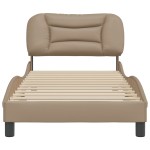 vidaXL Cadru de pat cu tăblie, cappuccino, 90x200 cm, piele ecologică vidaXL Cadru de pat cu tăblie, cappuccino, 90x200 cm, piele ecologică