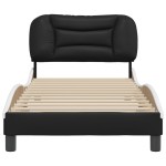 vidaXL Cadru de pat cu tăblie, negru și alb, 90x200 cm piele ecologică vidaXL Cadru de pat cu tăblie, negru și alb, 90x200 cm piele ecologică