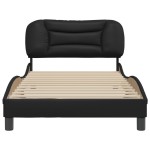 vidaXL Cadru de pat cu tăblie, negru, 100x200 cm, piele ecologică vidaXL Cadru de pat cu tăblie, negru, 100x200 cm, piele ecologică