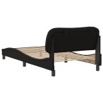 vidaXL Cadru de pat cu tăblie, negru, 100x200 cm, piele ecologică vidaXL Cadru de pat cu tăblie, negru, 100x200 cm, piele ecologică