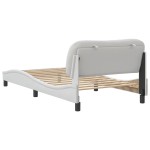vidaXL Cadru de pat cu tăblie, alb, 100x200 cm, piele ecologică vidaXL Cadru de pat cu tăblie, alb, 100x200 cm, piele ecologică