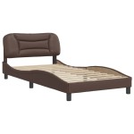vidaXL Cadru de pat cu tăblie, maro, 100x200 cm, piele ecologică