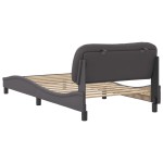 vidaXL Cadru de pat cu tăblie, gri, 100x200 cm, piele ecologică vidaXL Cadru de pat cu tăblie, gri, 100x200 cm, piele ecologică