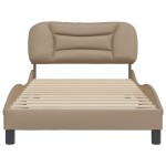 vidaXL Cadru de pat cu tăblie, cappuccino, 100x200 cm, piele ecologică vidaXL Cadru de pat cu tăblie, cappuccino, 100x200 cm, piele ecologică