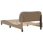 vidaXL Cadru de pat cu tăblie, cappuccino, 100x200 cm, piele ecologică vidaXL Cadru de pat cu tăblie, cappuccino, 100x200 cm, piele ecologică