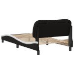 vidaXL Cadru de pat cu tăblie negru și alb 100x200cm piele artificială