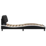 vidaXL Cadru de pat cu tăblie negru și alb 100x200cm piele artificială
