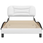 vidaXL Cadru de pat cu tăblie alb și negru 100x200cm piele artificială