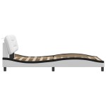 vidaXL Cadru de pat cu tăblie alb și negru 100x200cm piele artificială
