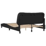 vidaXL Cadru de pat cu tăblie, negru, 120x200 cm, piele ecologică vidaXL Cadru de pat cu tăblie, negru, 120x200 cm, piele ecologică