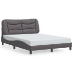 vidaXL Cadru de pat cu tăblie, gri, 120x200 cm, piele ecologică vidaXL Cadru de pat cu tăblie, gri, 120x200 cm, piele ecologică