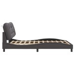 vidaXL Cadru de pat cu tăblie, gri, 120x200 cm, piele ecologică vidaXL Cadru de pat cu tăblie, gri, 120x200 cm, piele ecologică