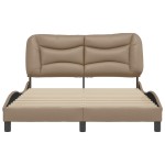 vidaXL Cadru de pat cu tăblie, cappuccino, 120x200 cm, piele ecologică vidaXL Cadru de pat cu tăblie, cappuccino, 120x200 cm, piele ecologică