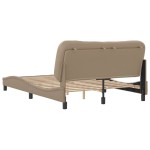 vidaXL Cadru de pat cu tăblie, cappuccino, 120x200 cm, piele ecologică vidaXL Cadru de pat cu tăblie, cappuccino, 120x200 cm, piele ecologică