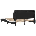 vidaXL Cadru de pat cu tăblie, negru/alb, 120x200 cm, piele ecologică vidaXL Cadru de pat cu tăblie, negru/alb, 120x200 cm, piele ecologică