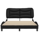 vidaXL Cadru de pat cu tăblie, negru, 140x190 cm, piele ecologică vidaXL Cadru de pat cu tăblie, negru, 140x190 cm, piele ecologică