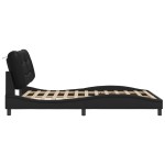 vidaXL Cadru de pat cu tăblie, negru, 140x190 cm, piele ecologică vidaXL Cadru de pat cu tăblie, negru, 140x190 cm, piele ecologică