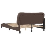 vidaXL Cadru de pat cu tăblie, maro, 140x190 cm, piele ecologică