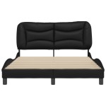 vidaXL Cadru de pat cu tăblie, negru, 140x200 cm, piele ecologică vidaXL Cadru de pat cu tăblie, negru, 140x200 cm, piele ecologică