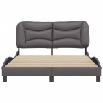 vidaXL Cadru de pat cu tăblie, gri, 140x200 cm, piele ecologică vidaXL Cadru de pat cu tăblie, gri, 140x200 cm, piele ecologică