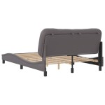 vidaXL Cadru de pat cu tăblie, gri, 140x200 cm, piele ecologică vidaXL Cadru de pat cu tăblie, gri, 140x200 cm, piele ecologică