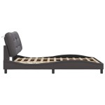 vidaXL Cadru de pat cu tăblie, gri, 140x200 cm, piele ecologică vidaXL Cadru de pat cu tăblie, gri, 140x200 cm, piele ecologică
