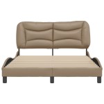 vidaXL Cadru de pat cu tăblie, cappuccino, 140x200 cm, piele ecologică vidaXL Cadru de pat cu tăblie, cappuccino, 140x200 cm, piele ecologică