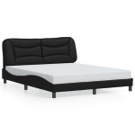 vidaXL Cadru de pat cu tăblie, negru, 160x200 cm, piele ecologică vidaXL Cadru de pat cu tăblie, negru, 160x200 cm, piele ecologică