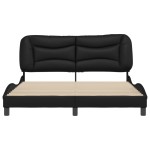 vidaXL Cadru de pat cu tăblie, negru, 160x200 cm, piele ecologică vidaXL Cadru de pat cu tăblie, negru, 160x200 cm, piele ecologică
