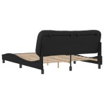 vidaXL Cadru de pat cu tăblie, negru, 160x200 cm, piele ecologică vidaXL Cadru de pat cu tăblie, negru, 160x200 cm, piele ecologică
