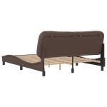 vidaXL Cadru de pat cu tăblie, maro, 160x200 cm, piele ecologică vidaXL Cadru de pat cu tăblie, maro, 160x200 cm, piele ecologică
