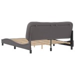 vidaXL Cadru de pat cu tăblie, gri, 160x200 cm, piele ecologică vidaXL Cadru de pat cu tăblie, gri, 160x200 cm, piele ecologică