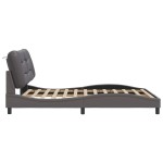 vidaXL Cadru de pat cu tăblie, gri, 160x200 cm, piele ecologică vidaXL Cadru de pat cu tăblie, gri, 160x200 cm, piele ecologică