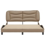 vidaXL Cadru de pat cu tăblie, cappuccino, 160x200 cm, piele ecologică vidaXL Cadru de pat cu tăblie, cappuccino, 160x200 cm, piele ecologică