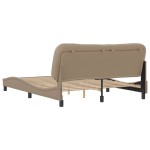 vidaXL Cadru de pat cu tăblie, cappuccino, 160x200 cm, piele ecologică vidaXL Cadru de pat cu tăblie, cappuccino, 160x200 cm, piele ecologică