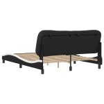 vidaXL Cadru de pat cu tăblie, negru/alb, 160x200 cm, piele ecologică vidaXL Cadru de pat cu tăblie, negru/alb, 160x200 cm, piele ecologică