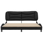 vidaXL Cadru de pat cu tăblie, negru, 180x200 cm, piele ecologică vidaXL Cadru de pat cu tăblie, negru, 180x200 cm, piele ecologică