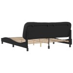 vidaXL Cadru de pat cu tăblie, negru, 180x200 cm, piele ecologică vidaXL Cadru de pat cu tăblie, negru, 180x200 cm, piele ecologică