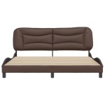 vidaXL Cadru de pat cu tăblie, maro, 180x200 cm, piele ecologică vidaXL Cadru de pat cu tăblie, maro, 180x200 cm, piele ecologică