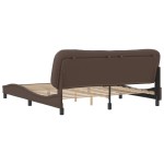 vidaXL Cadru de pat cu tăblie, maro, 180x200 cm, piele ecologică vidaXL Cadru de pat cu tăblie, maro, 180x200 cm, piele ecologică