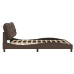 vidaXL Cadru de pat cu tăblie, maro, 180x200 cm, piele ecologică vidaXL Cadru de pat cu tăblie, maro, 180x200 cm, piele ecologică