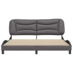 vidaXL Cadru de pat cu tăblie, gri, 180x200 cm, piele ecologică vidaXL Cadru de pat cu tăblie, gri, 180x200 cm, piele ecologică