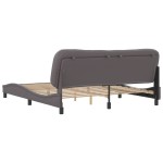 vidaXL Cadru de pat cu tăblie, gri, 180x200 cm, piele ecologică vidaXL Cadru de pat cu tăblie, gri, 180x200 cm, piele ecologică
