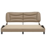 vidaXL Cadru de pat cu tăblie, cappuccino, 180x200 cm, piele ecologică