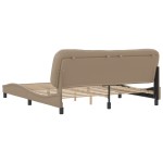 vidaXL Cadru de pat cu tăblie, cappuccino, 180x200 cm, piele ecologică