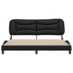 vidaXL Cadru de pat cu tăblie negru și alb 180x200cm piele artificială