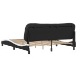 vidaXL Cadru de pat cu tăblie negru și alb 180x200cm piele artificială
