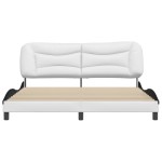 vidaXL Cadru de pat cu tăblie alb și negru 180x200cm piele artificială