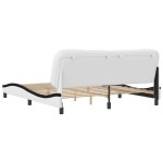 vidaXL Cadru de pat cu tăblie alb și negru 180x200cm piele artificială