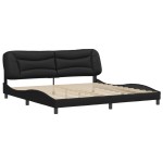 vidaXL Cadru de pat cu tăblie, negru, 200x200 cm, piele ecologică vidaXL Cadru de pat cu tăblie, negru, 200x200 cm, piele ecologică